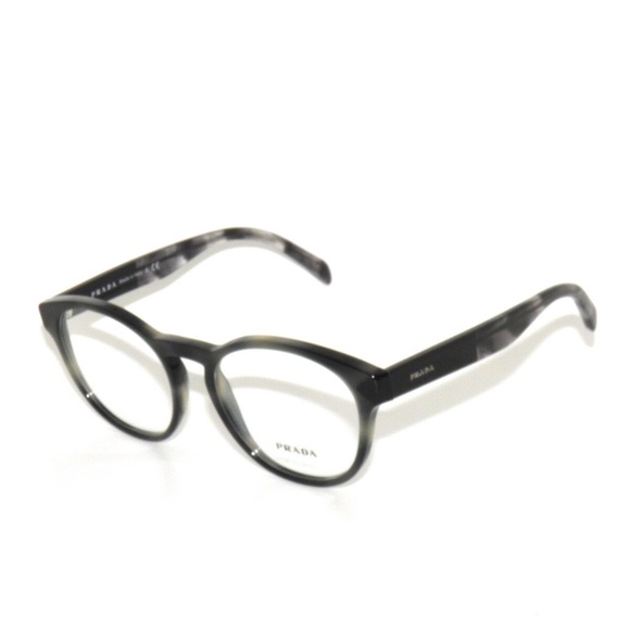 Prada 16T 16 52 USI-1O1 Striped Gray Black Eyeglasses - Picture 1 of 5
